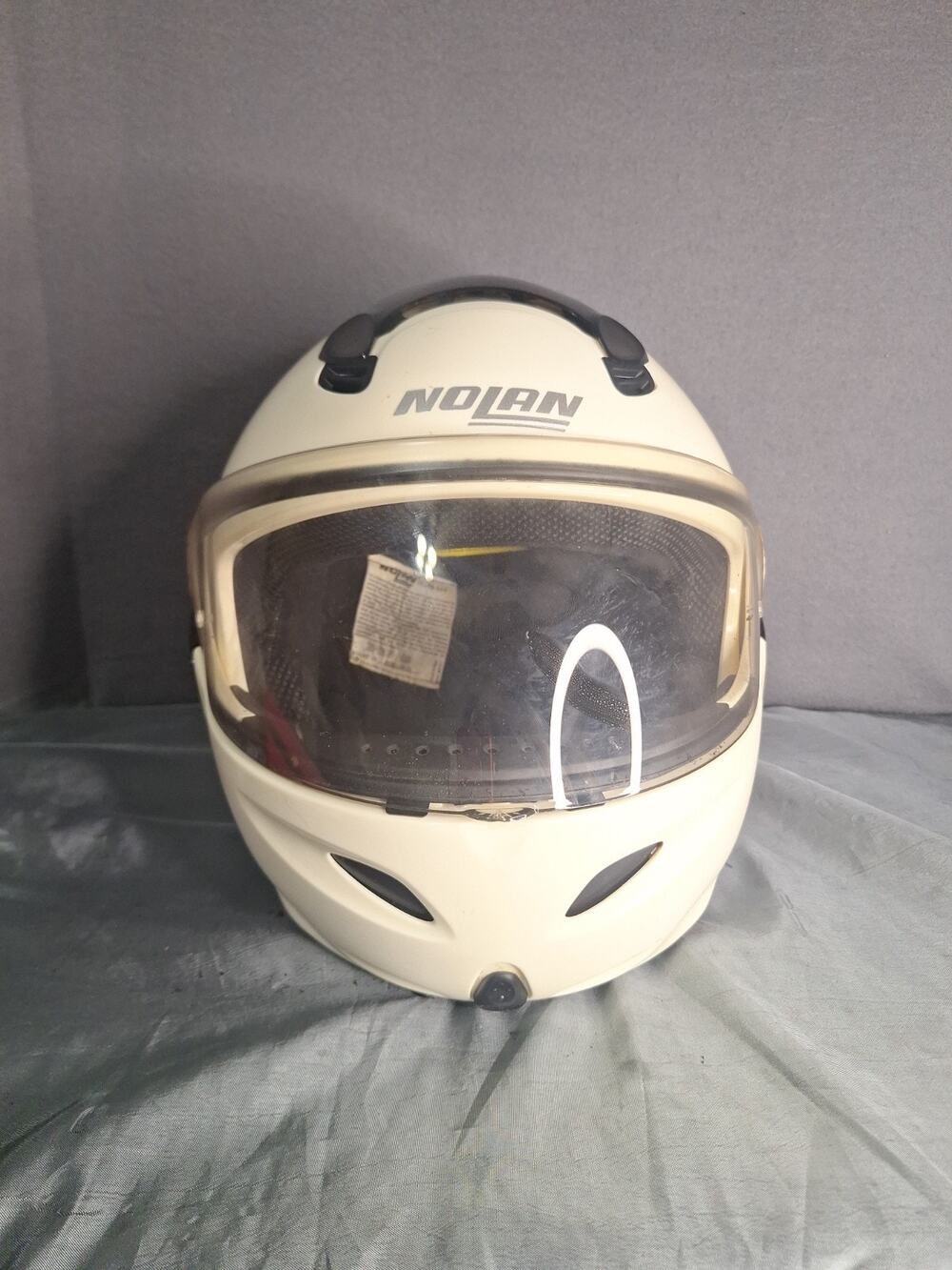 Nolan N-100 Metal White Flip Front Helmet Size XL Motorcycle DOT Helmet